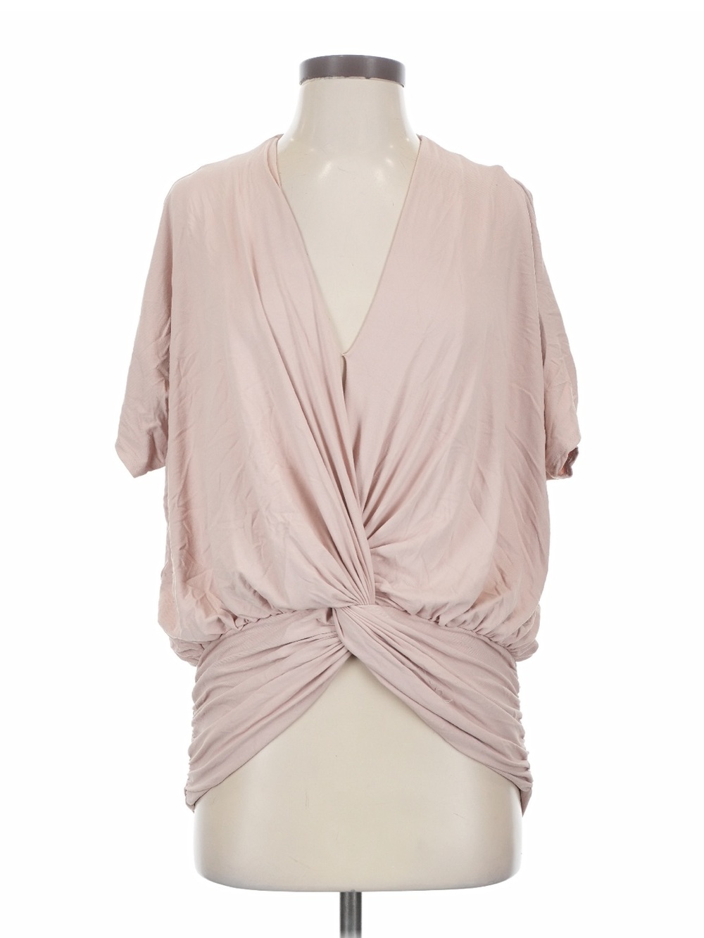 Susana Monaco Twist-Front V-Neck Top - Blush